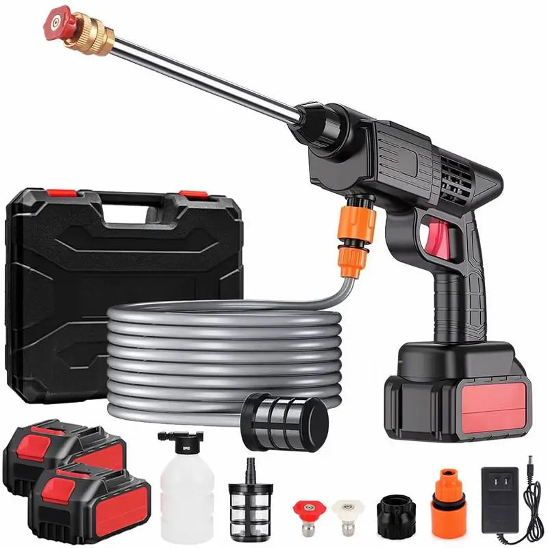 Hidrolavadora Inalámbrica Portátil 550W de 680 PSI - Incluye 2 Baterías y Manguera de 5m
