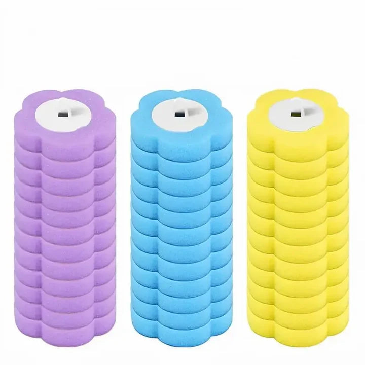 Cepillo desechable para baño con 24 repuestos aromáticos, limpiador integrado y soporte de pared para WC y lavabo diario