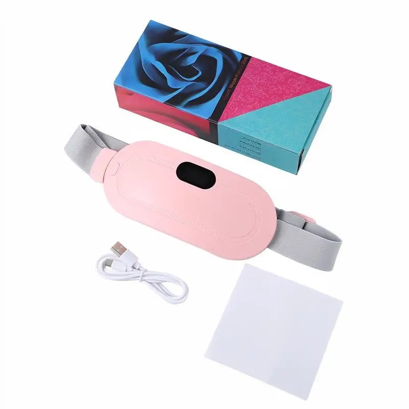 Almohadilla Térmica para Cólicos Menstruales, Masajeador Portátil Inalámbrico con 3 Niveles de Calor y 4 Modos de Masaje para Alivio del Dolor Lumbar