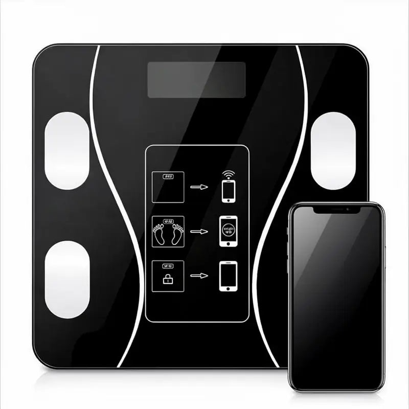 Báscula Digital de Baño Inteligente con Bluetooth e IMC 180kg - Monitoreo de Salud Inalámbrico