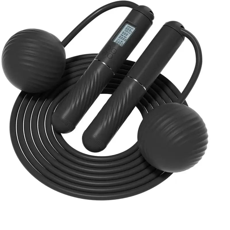Cuerda para Saltar 2 en 1 sin Cable con Contador para Fitness - Cuerda de Saltar Inteligente Ajustable para Hombres, Mujeres y Niños, Entrenamiento de Boxeo, Crossfit y Cardio, Cuerda con Pesas de Bola Grande