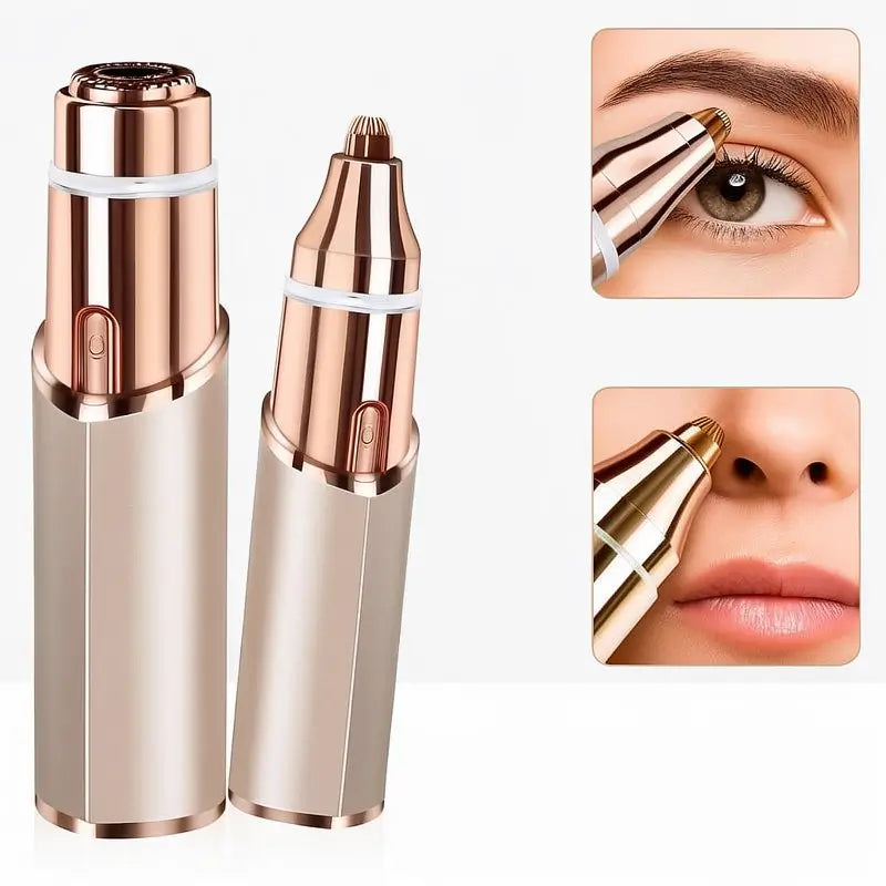 Recortadora de vello facial y cejas 2 en 1, depiladora eléctrica para rostro, labios y cuerpo, rasuradora eléctrica para mujer, removedor de vello portátil