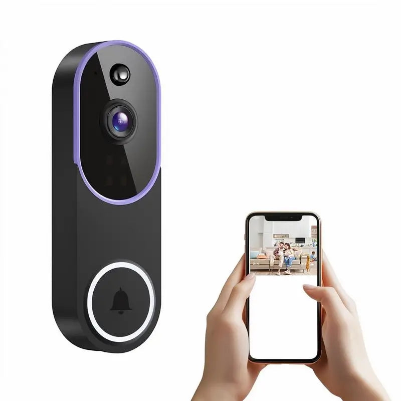 Cámara de Timbre de Video Inalámbrico, Timbre de Seguridad Inteligente, 1080P, Detección de Humanos con IA, Visión Nocturna, Alerta Instantánea, Audio Bidireccional, Solo WiFi 2.4G, Instalación Sencilla con Batería Recargable y Almacenamiento en la Nube