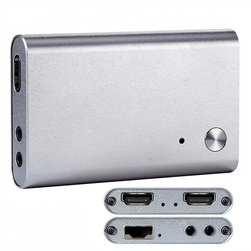 Tarjeta de Captura de Audio y Video con Micrófono, Salida HDMI 4K, Grabadora de Video 1080p 60fps para Gaming, Transmisión en Vivo y Videoconferencias, Compatible con Consolas, Cámaras y Accesorios de PC