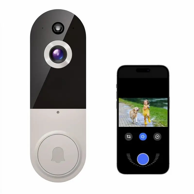 Video Timbre con Cámara Inalámbrico, WiFi Inteligente 1080P, Audio de Dos Vías, Detección Humana con IA, Visión Nocturna y Almacenamiento en la Nube, a Batería