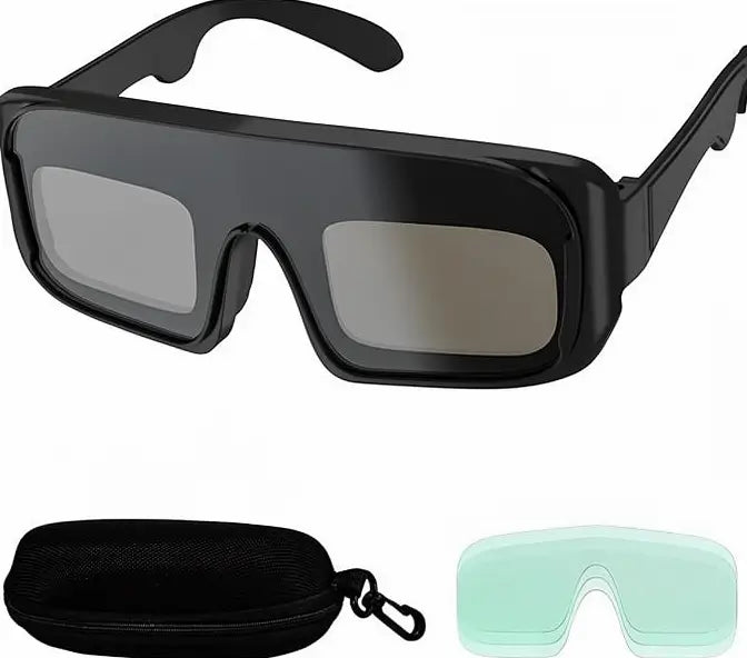 Goggles de Soldadura con Oscurecimiento Automático | Protección UV/IR y Reacción de 1/25,000s - Careta para TIG/MIG/ARC con Lente Claro