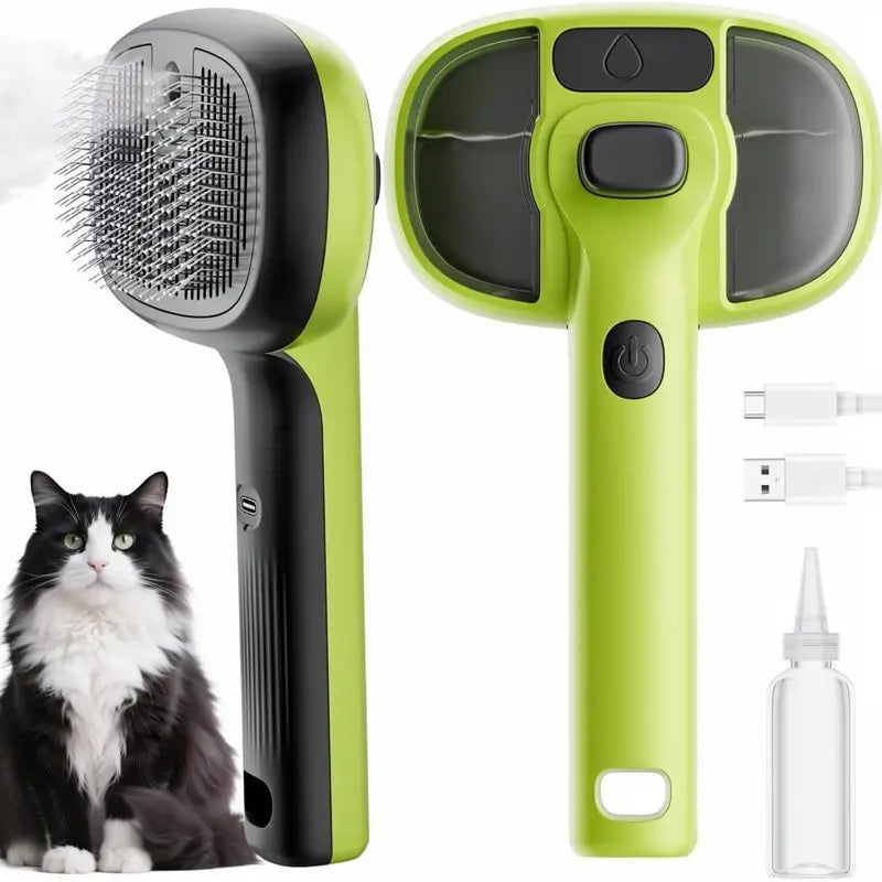 Cepillo con Spray para Mascotas Gatos y Perros – Herramienta de Aseo y Deslanado, Peine Quita Pelos con Botón de Limpieza, Herramienta para Eliminar Pelaje y Recorte