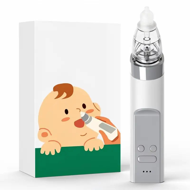 Aspirador Nasal Eléctrico para Bebé, Succionador de Mocos Automático para Niños con 3 Boquillas de Silicón, Succión Ajustable, Música y Luz Relajante