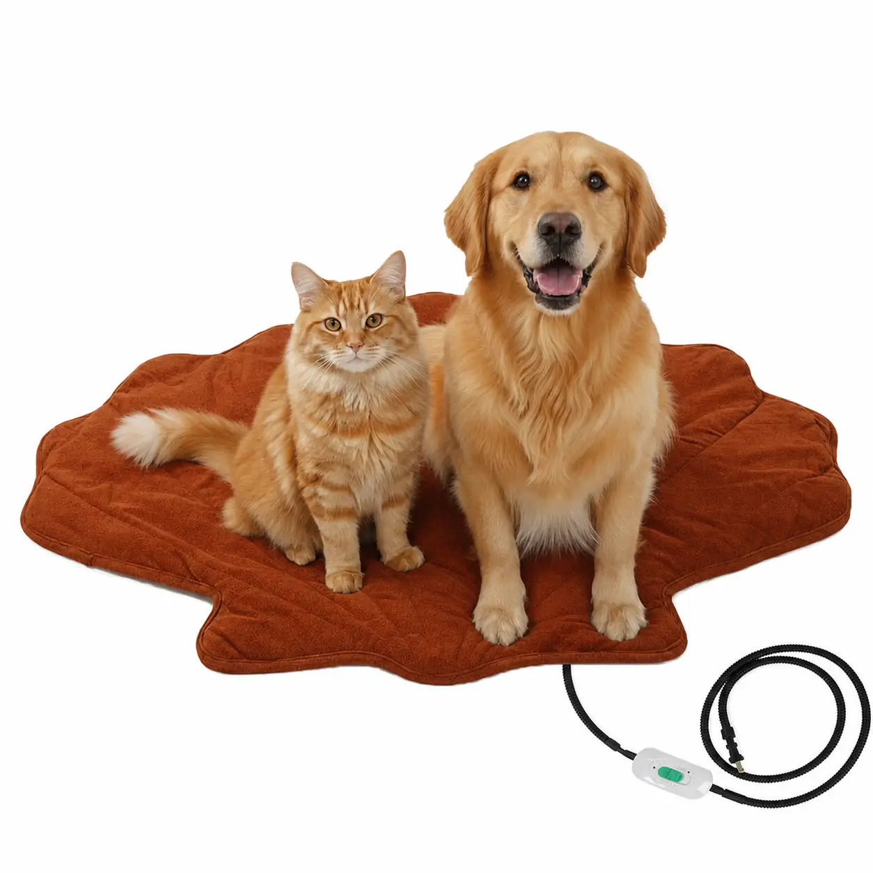 Tapete térmico para perros y gatos con 2 temperaturas, funda lavable y cable antimordidas para cama, jaula o kennel