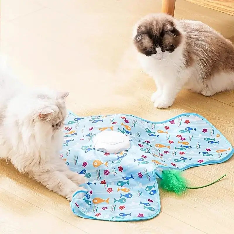 Juguete de Caza con Cubierta para Gatos, Plataforma Giratoria Eléctrica Automática para Mascotas con Diseño de Juego Independiente para Alivio de Estrés