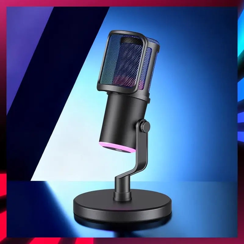 Micrófono Gamer Profesional RGB con Cancelación de Ruido y Diseño Ergonómico, Compatible con PC, Mac, PS5, PS4 y Xbox, Ideal para Streaming y Podcasts (No incluye audífonos)