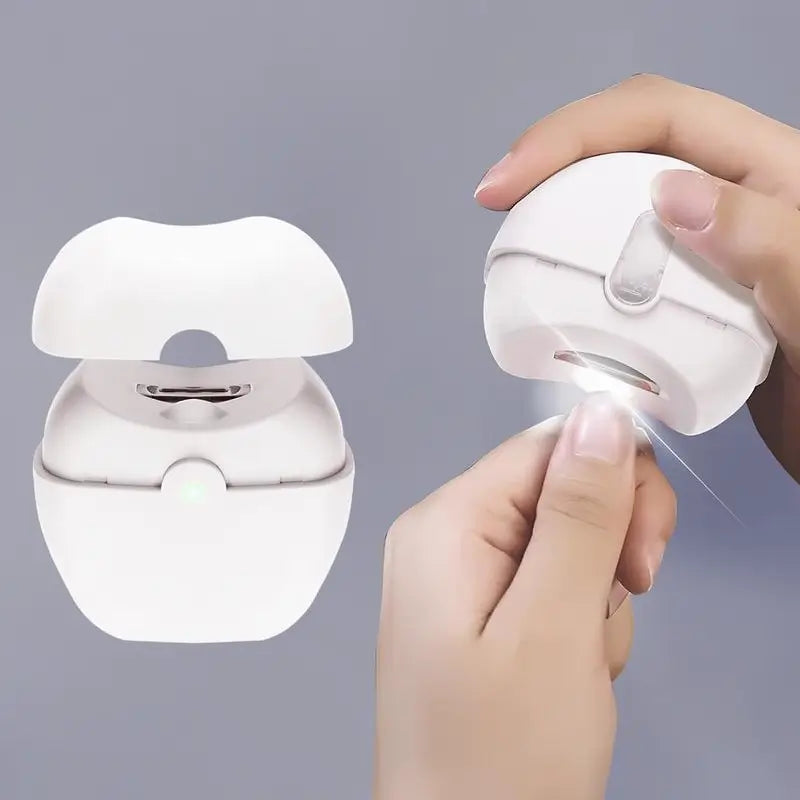 Cortaúñas Eléctrico Automático, Diseño Seguro y Ligero, Recargable USB con Depósito para Hogar y Viaje