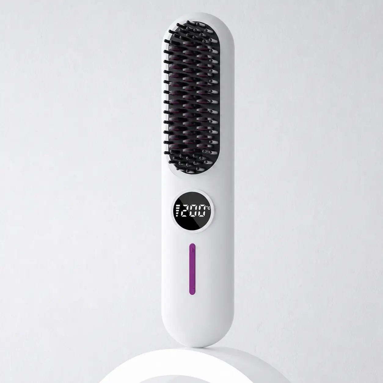 Cepillo alaciador inalámbrico 2 en 1 con USB-C y 7 temperaturas para cabello fino en casa, oficina, escuela o viaje