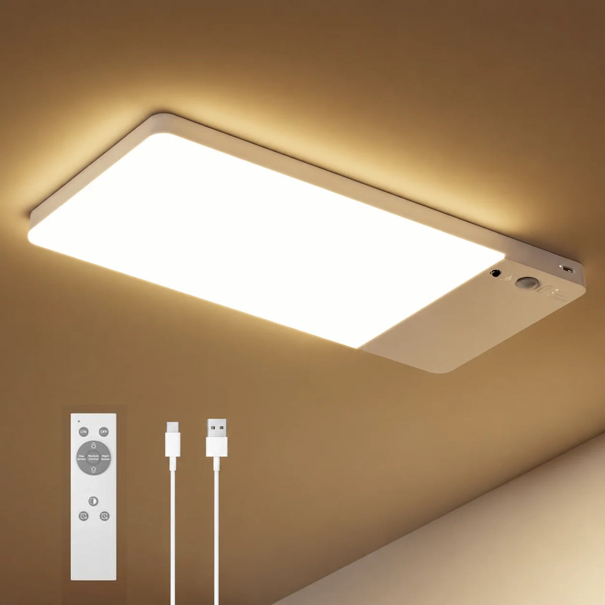 Lámpara de techo LED con sensor y control remoto