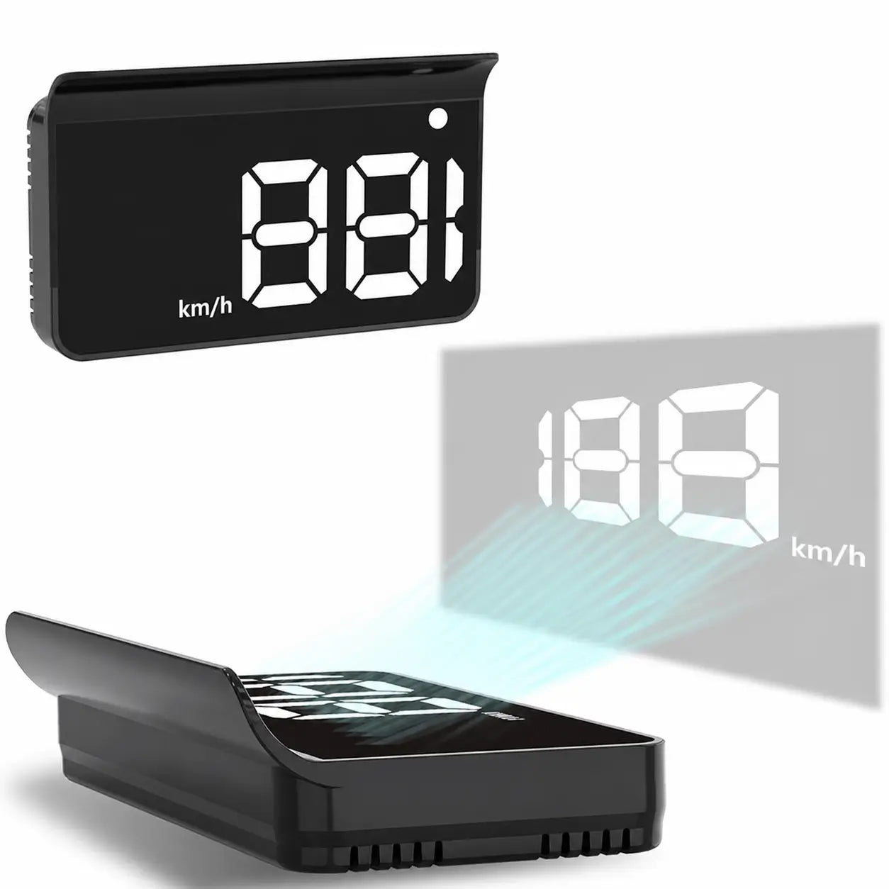 Velocímetro digital HUD GPS K1 con brillo automático y proyección en parabrisas para autos, camionetas, motos y lectura clara en carretera