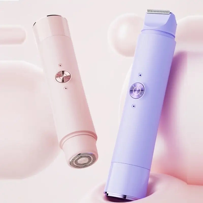 Kit de Depilación Eléctrica 2 en 1 Recargable USB para Mujer, Depiladora para Área del Bikini y Axilas, Regalo Ideal