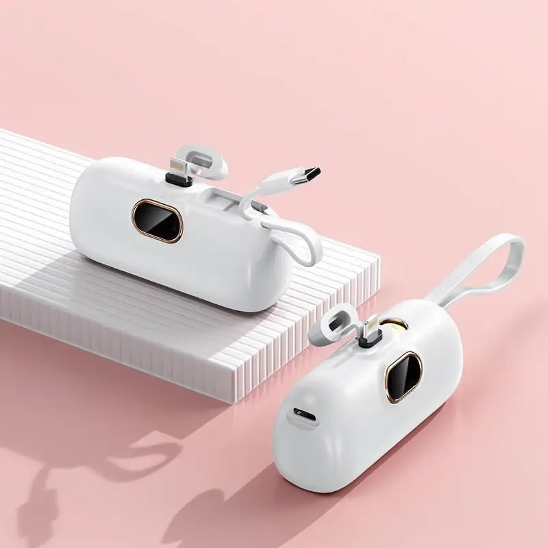 Mini Power Bank de 5000mAh con Carga Rápida de 22.5W, Batería Portátil con Pantalla Digital y Dos Puertos (USB-C y USB-A), Diseño Compacto y Ligero para Viajes