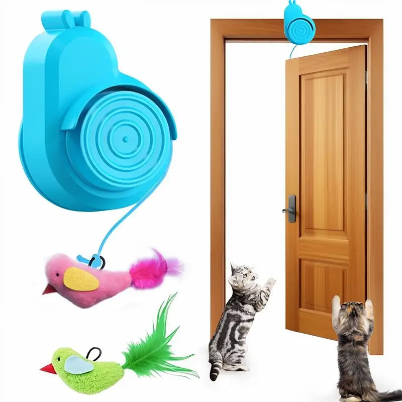 Juguete Interactivo para Gatos de Interior - Pájaro Eléctrico Volador con Plumas - Juguete Colgante Automático para Gatitos y Gatos Adultos