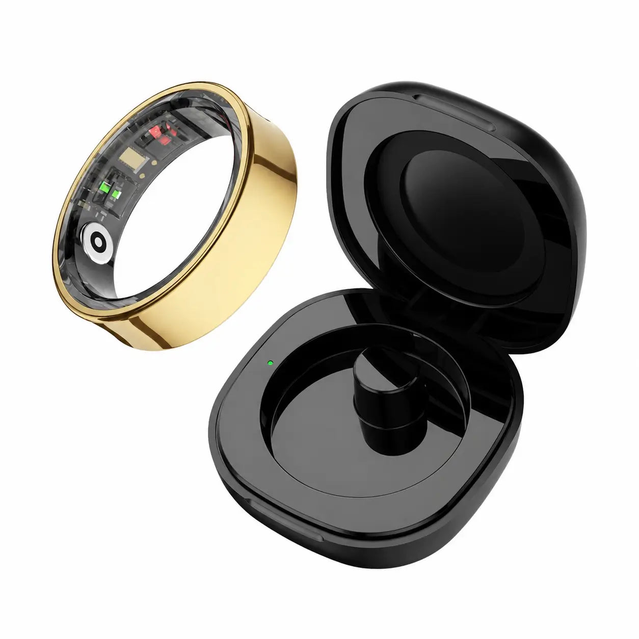Anillo inteligente R09 con estuche de carga, monitoreo de sueño y temperatura para actividad diaria y bienestar en pareja sin complicaciones