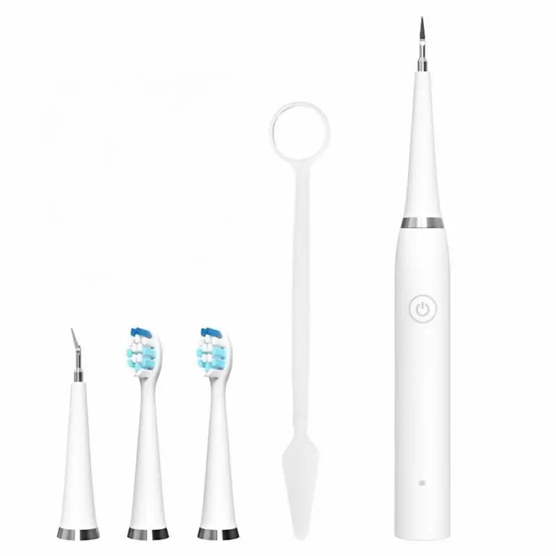 Cepillo de Dientes Eléctrico 2 en 1 para Adultos con Punta Ultrasónica para Eliminar Sarro, Recargable USB