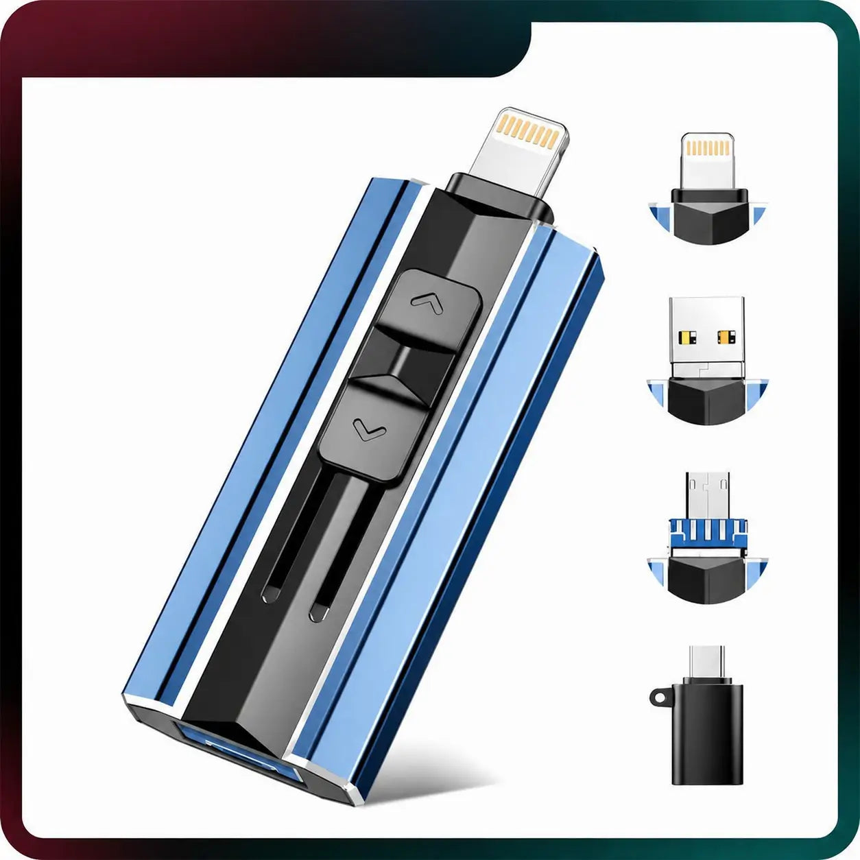 Memoria externa 512GB plug and play para iPhone, iPad, Android y computadora, guarda fotos, videos y documentos sin instalar aplicaciones