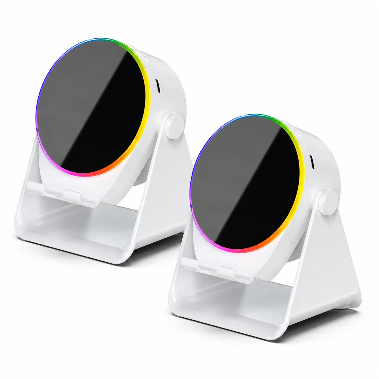 Bocina Bluetooth 5.3 con soporte para celular, giro 360°, luz RGB y audio por inducción para casa, oficina, viajes y tablet