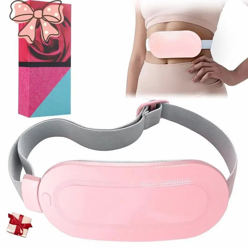 Cinturón Térmico para Alivio de Cólicos, Almohadilla de Calor Inalámbrica y Masajeador Abdominal Vibratorio