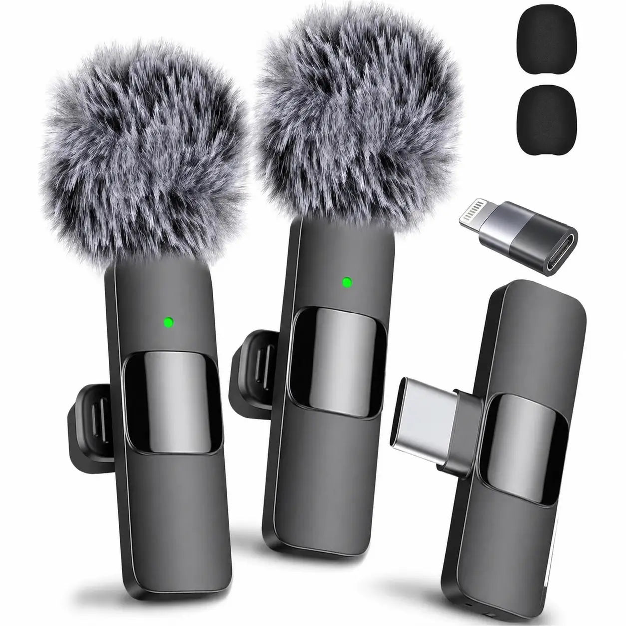 Micrófonos inalámbricos de solapa con cancelación de ruido y conexión automática para videos, entrevistas y transmisiones en vivo en celular iPhone