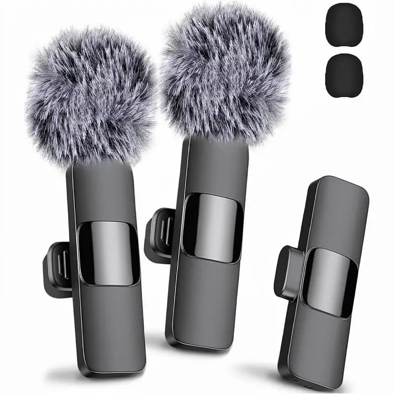 Mini Micrófono Inalámbrico para Celulares, Kit de 2 Micrófonos de Solapa con Cancelación de Ruido para Grabación de Video, Vlog y Entrevistas, Audio Estéreo de Alta Calidad
