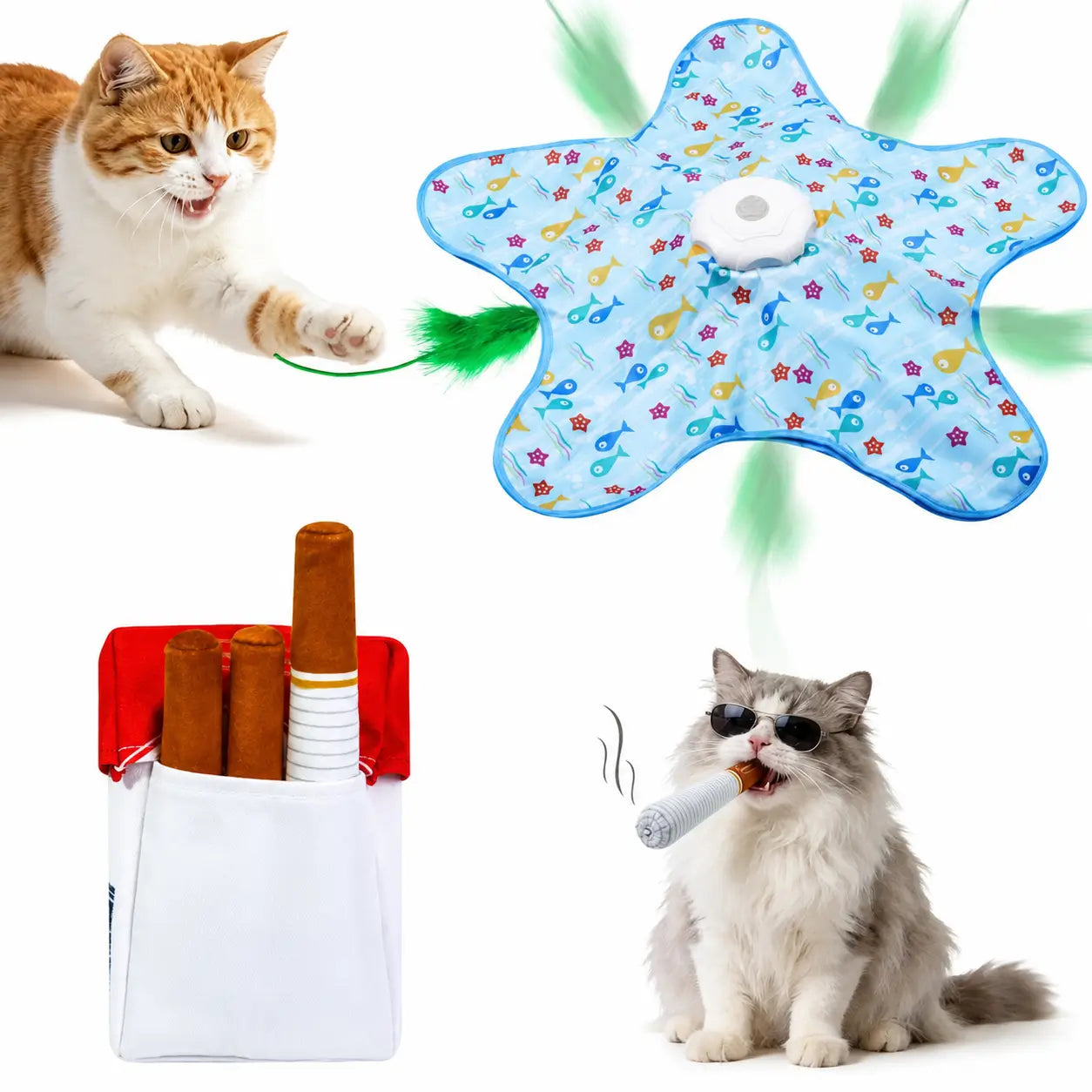 Juguete interactivo recargable para gatos con pluma oculta y 3 modos, ideal para juego y ejercicio diario felino en casa