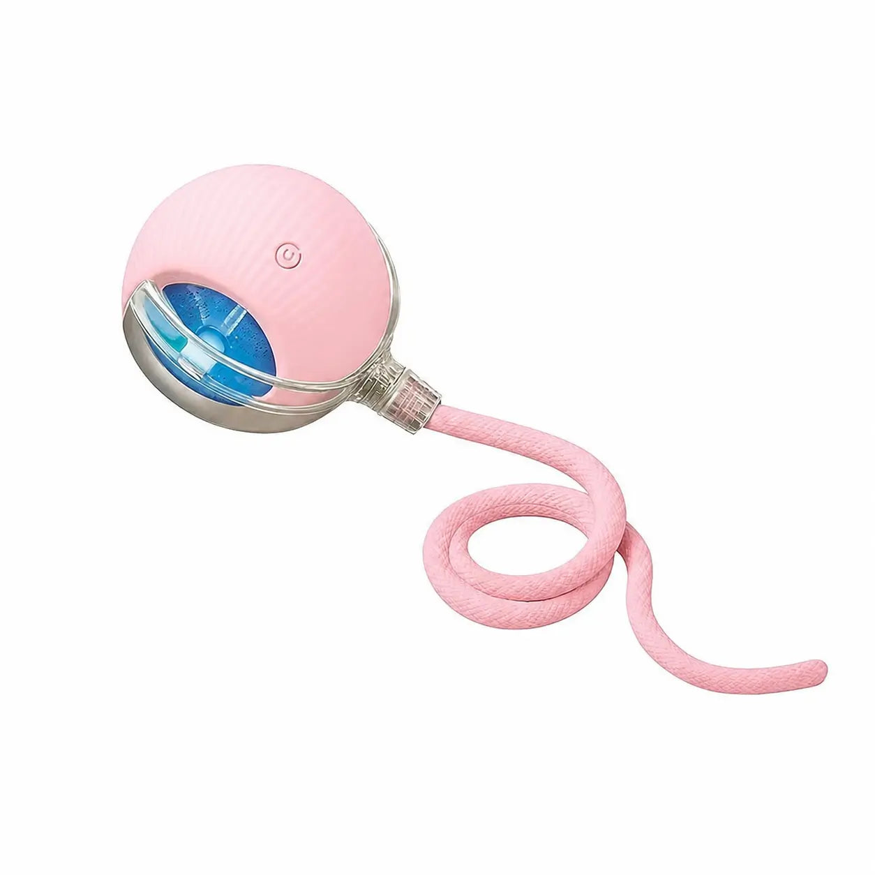 Pelota interactiva para gatos y perros con luces de colores, cola giratoria y carga USB-C para juego activo diario en casa