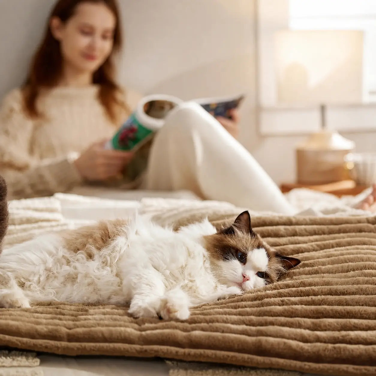 Colchoneta autocalentable lavable para mascotas con superficie silenciosa para perros, gatos y cachorros que descansan mejor