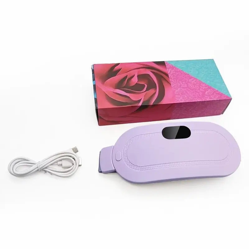 Almohadilla Térmica para Cólicos Menstruales, Masajeador Portátil Inalámbrico con 3 Niveles de Calor y 4 Modos de Masaje para Alivio del Dolor Lumbar