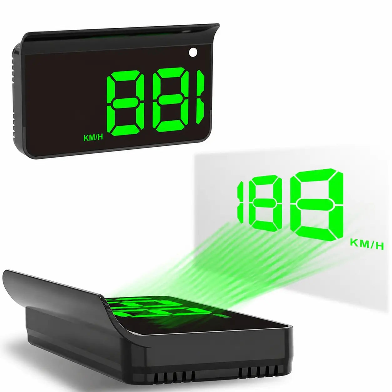 Velocímetro digital HUD GPS K1 con brillo automático y proyección en parabrisas para autos, camionetas, motos y lectura clara en carretera