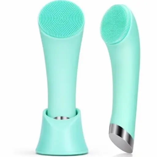 Cepillo Limpiador Facial Térmico y Vibratorio con Masajeador, Limpiador Eléctrico de Silicona para Mujer y Hombre, Limpieza Profunda y Exfoliación Suave (Rosa)