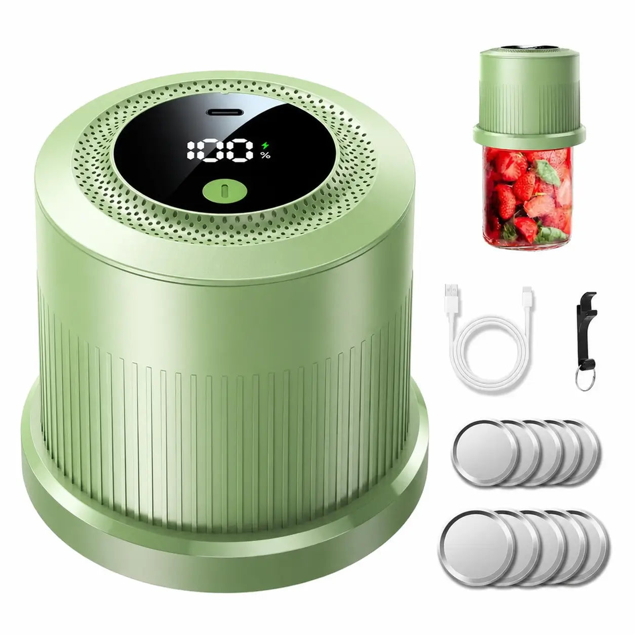 Kit sellador al vacío eléctrico para frascos Mason de boca ancha y regular, bolsas y botellas, conservación automática de alimentos en casa