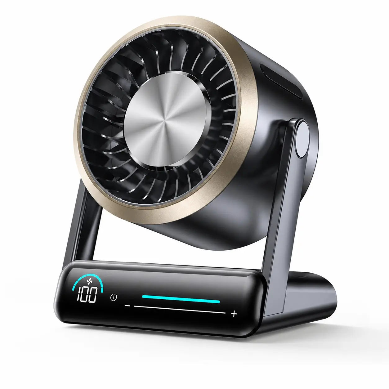 Ventilador de mesa recargable y portátil con pantalla digital, 100 velocidades y flujo silencioso para oficina, recámara o cocina en casa