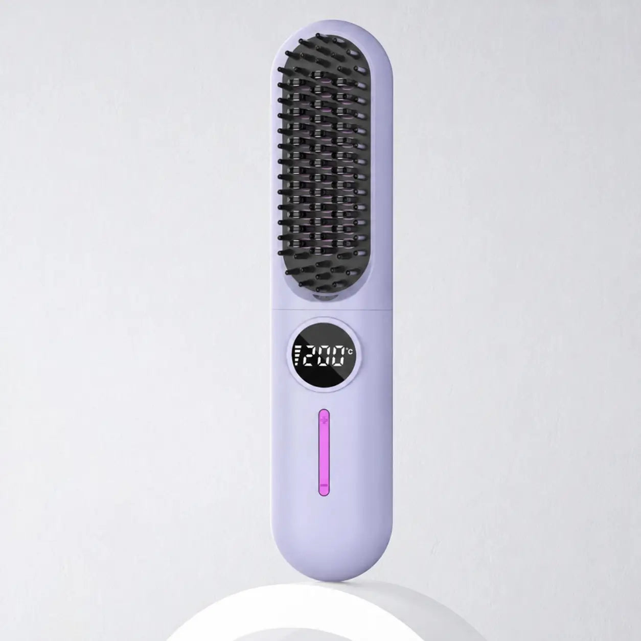 Cepillo alaciador inalámbrico 2 en 1 con USB-C y 7 temperaturas para cabello fino en casa, oficina, escuela o viaje
