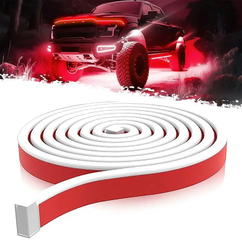 Tira LED DIBMS para cofre de auto 180 cm, luz DRL azul hielo 12V con escaneo dinámico e instalación fácil para personalizar tu carro