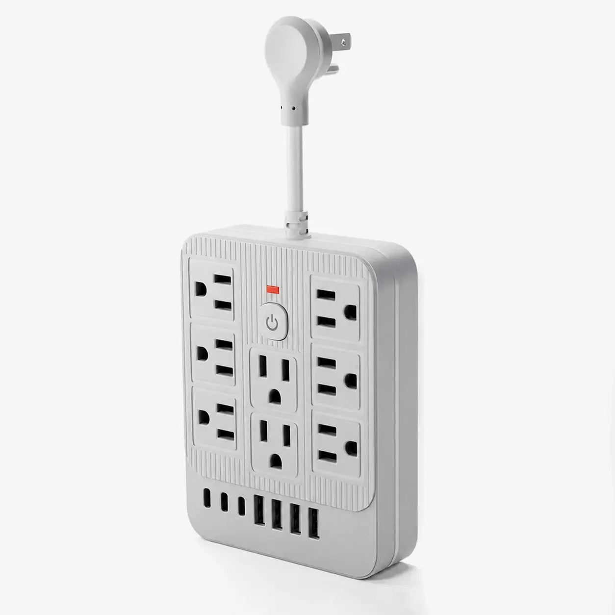 Multicontacto 15 en 1 con 8 tomas, USB-C y protección contra sobretensión para cargar varios equipos en oficina, casa y viajes