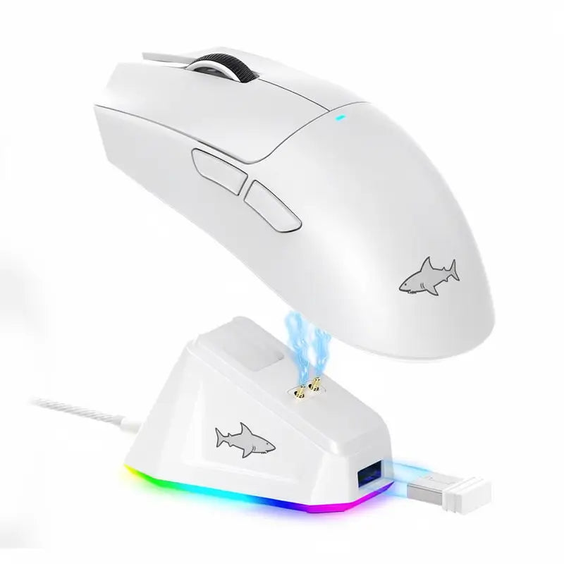Mouse Gamer Inalámbrico Recargable con Iluminación RGB y Base de Carga, Sensor Óptico para Juegos y Oficina, Accesorios para Gaming