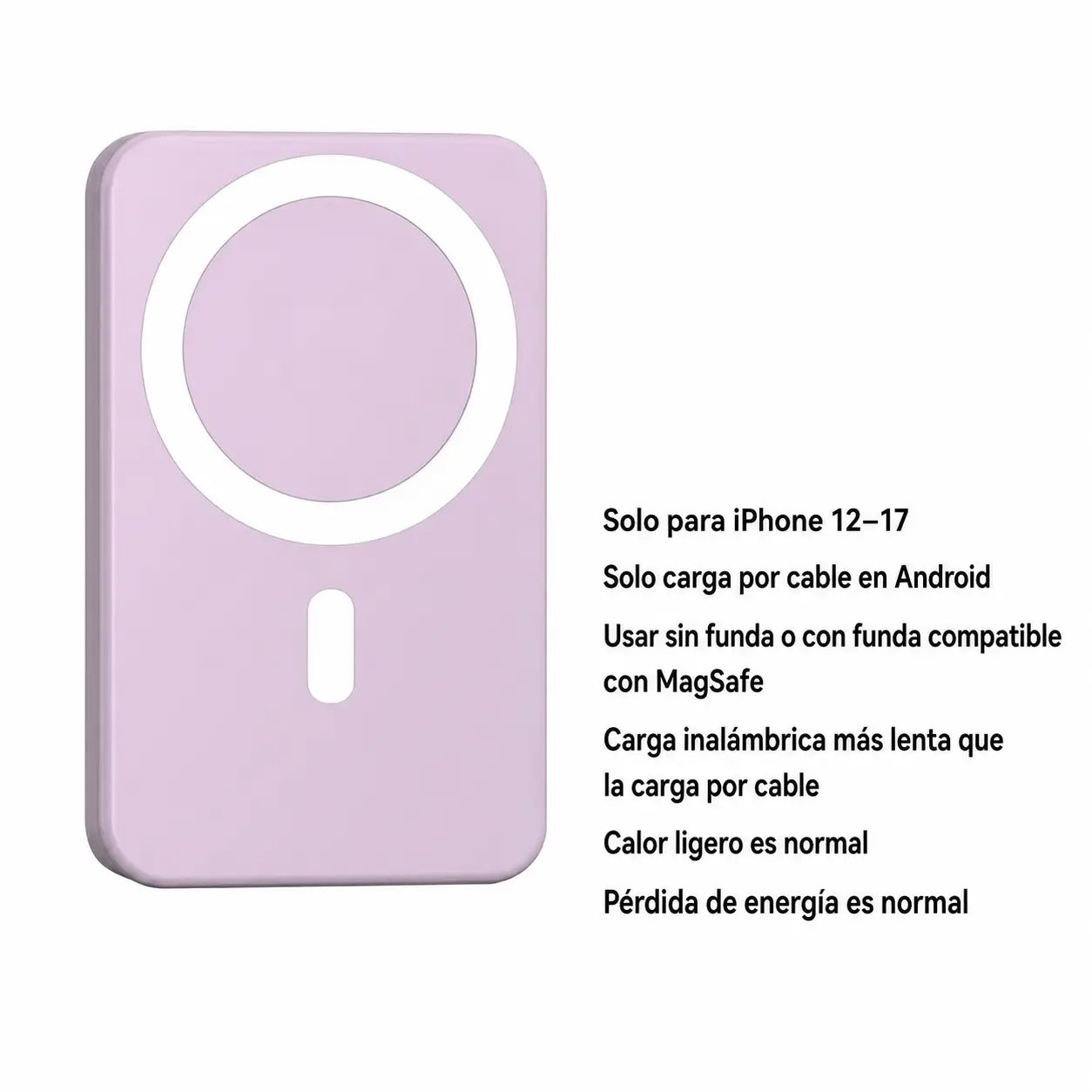 Power bank magnético 5000mAh con carga inalámbrica rápida para iPhone 12 a 17, ideal para mochila, escuela, viajes y oficina