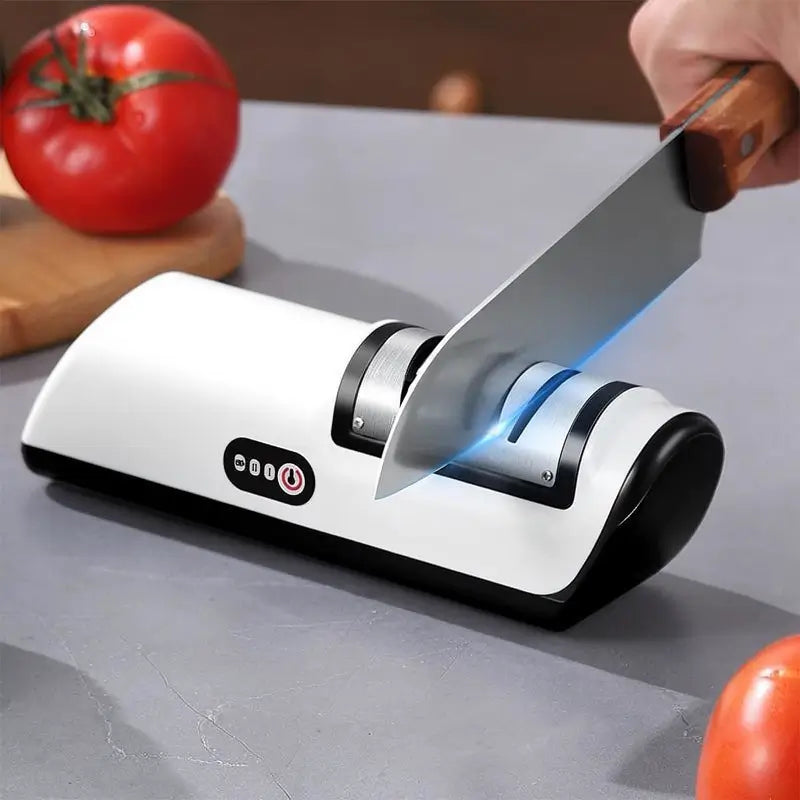 Afilador de Cuchillos Eléctrico Recargable USB, Ángulo Ajustable para Afilado y Pulido de Herramientas de Cocina
