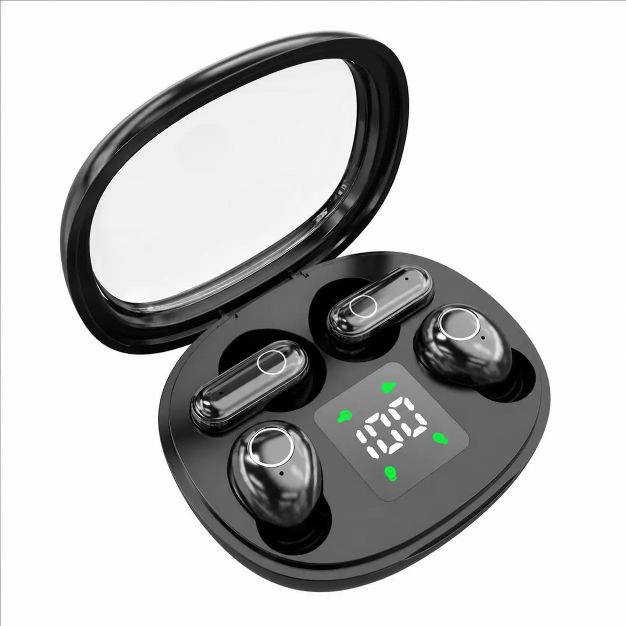 Audífonos Bluetooth 5.4 invisibles con micrófono y estuche compacto para dormir, trabajar, hacer ejercicio con control táctil y resistencia IPX5