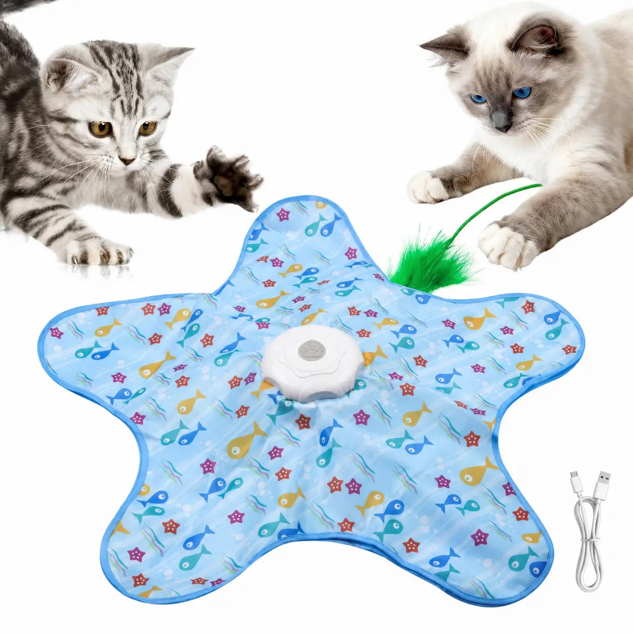 Juguete interactivo recargable para gatos con pluma oculta y 3 modos, ideal para juego y ejercicio diario felino en casa
