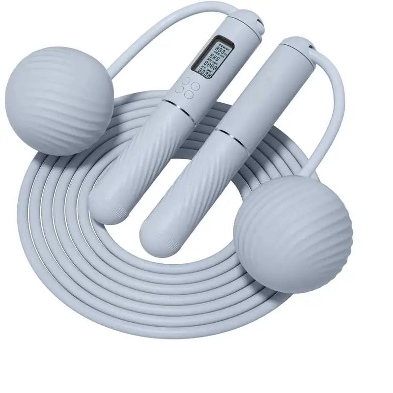 Cuerda para Saltar 2 en 1 sin Cable con Contador para Fitness - Cuerda de Saltar Inteligente Ajustable para Hombres, Mujeres y Niños, Entrenamiento de Boxeo, Crossfit y Cardio, Cuerda con Pesas de Bola Grande