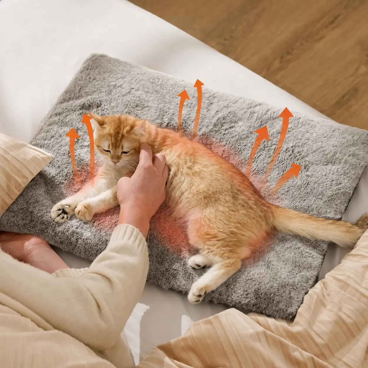 Colchoneta autocalentable lavable para mascotas con superficie silenciosa para perros, gatos y cachorros que descansan mejor