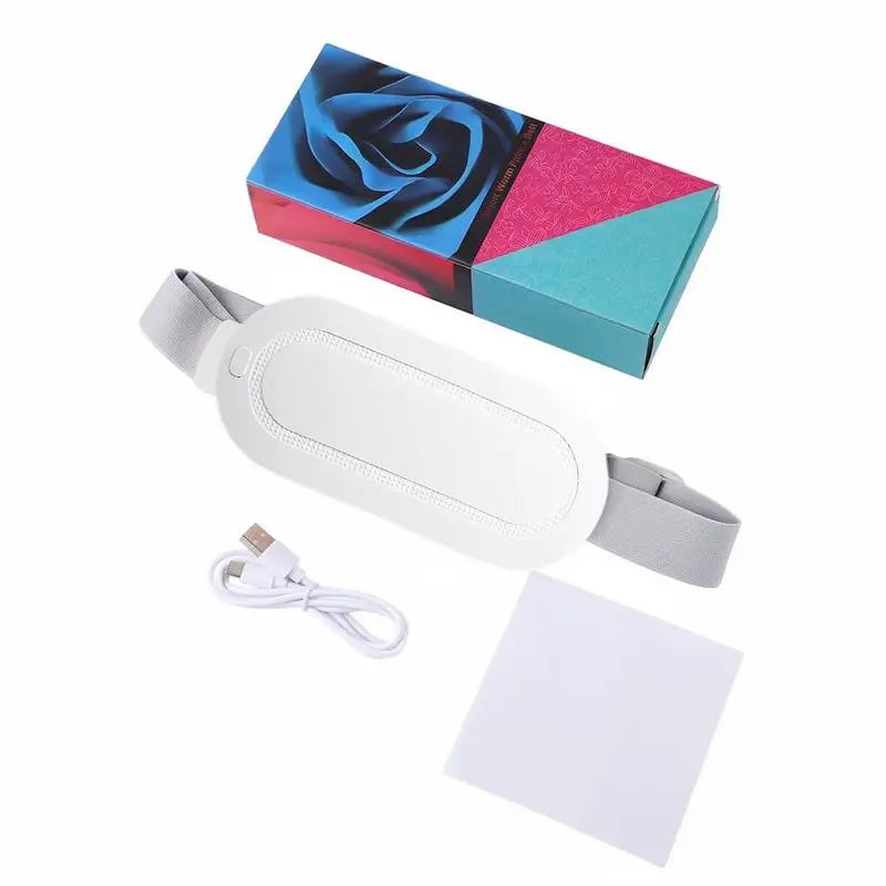 Almohadilla Térmica para Cólicos Menstruales, Masajeador Portátil Inalámbrico con 3 Niveles de Calor y 4 Modos de Masaje para Alivio del Dolor Lumbar