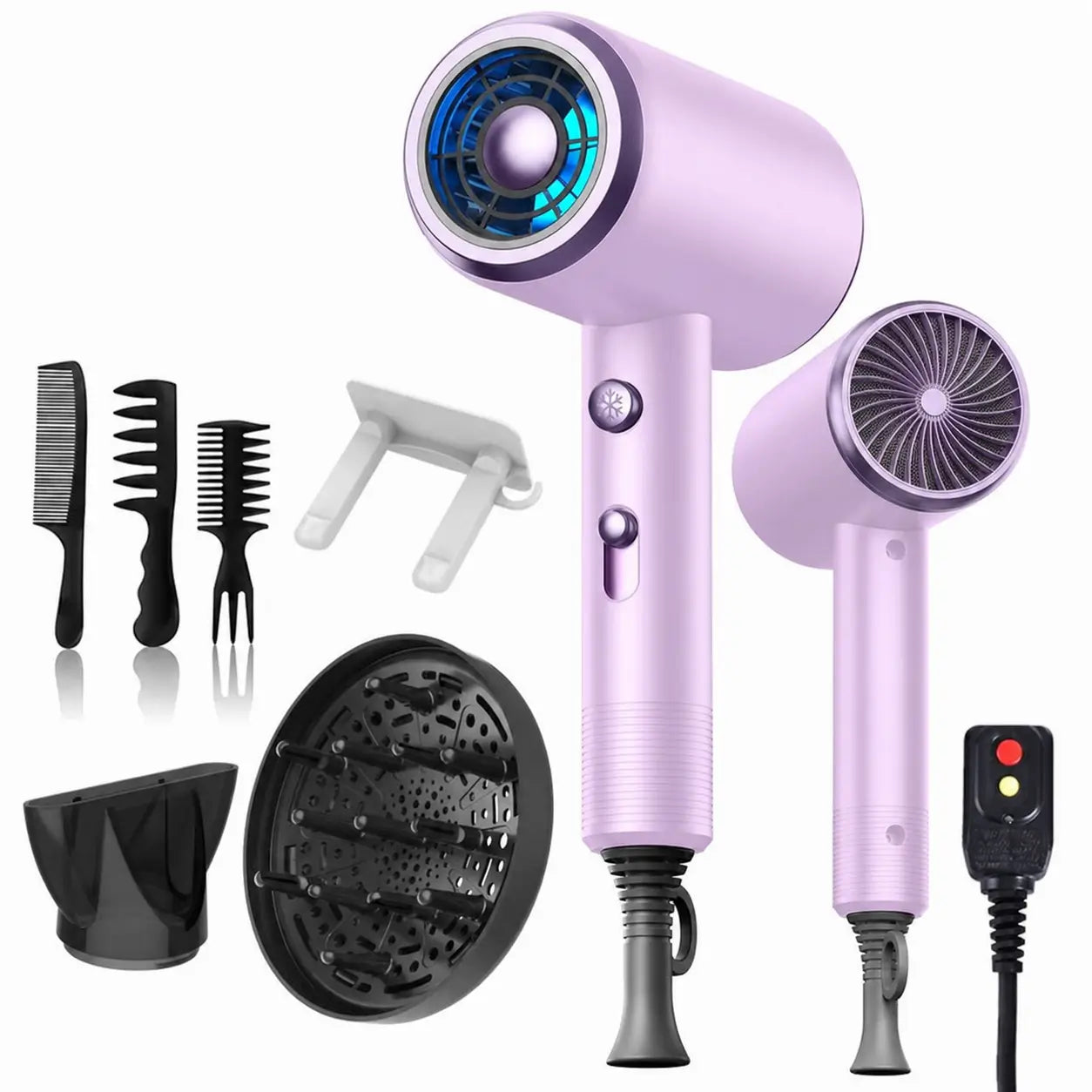 Secadora de cabello compacta G2 con tecnología iónica, aire frío rápido y accesorios para alisar, definir rizos y reducir frizz