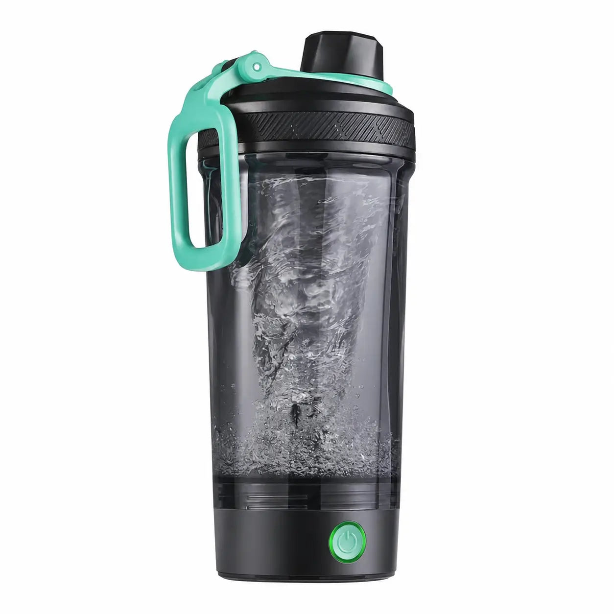 Shaker eléctrico para proteína con mezcla sin grumos, carga USB-C y tapa antifugas para gimnasio, oficina y batidos post entrenamiento